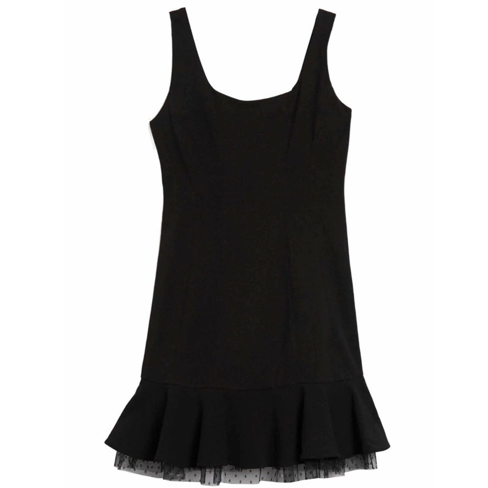 Betsey Johnson Scuba Crepe Tulle Hem Dress